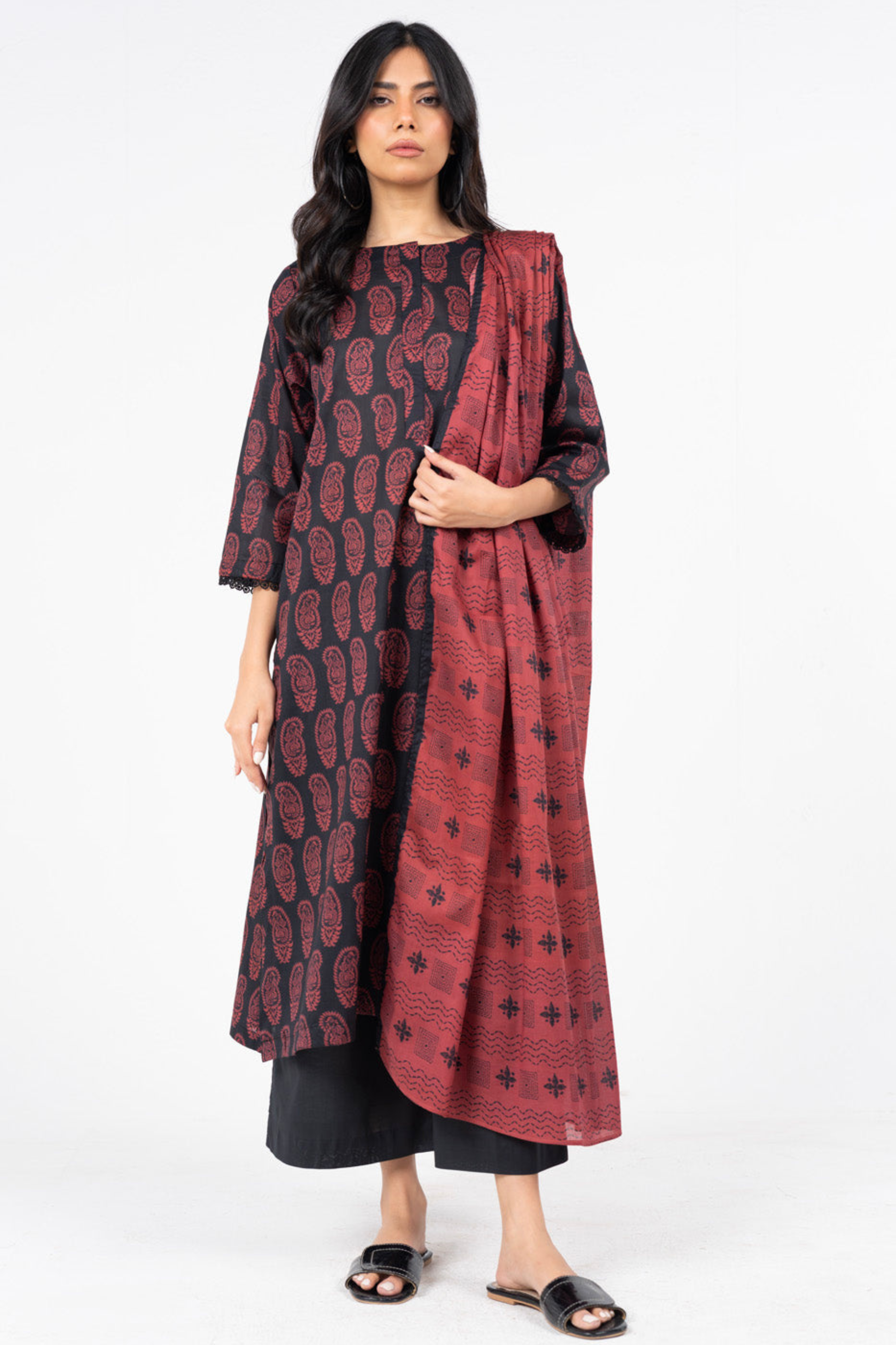 Alkaram Printed Khaddar Suit (3PC) | AK-1003