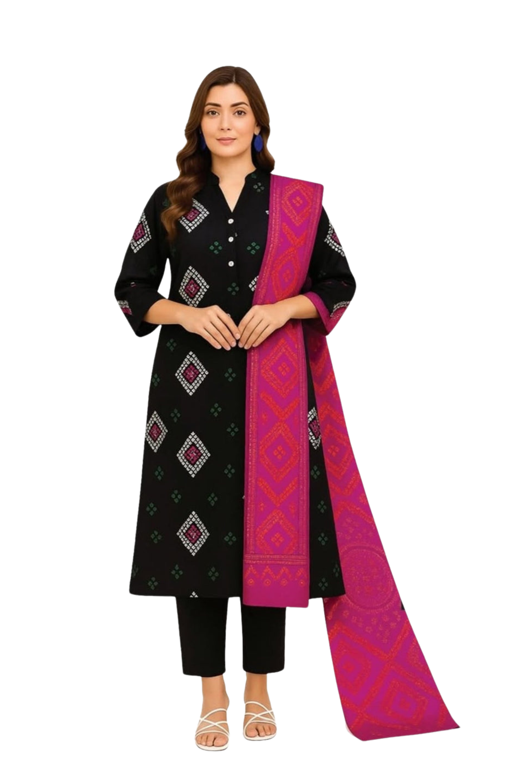Alkaram Printed Khaddar Suit (3PC) | AK-1002