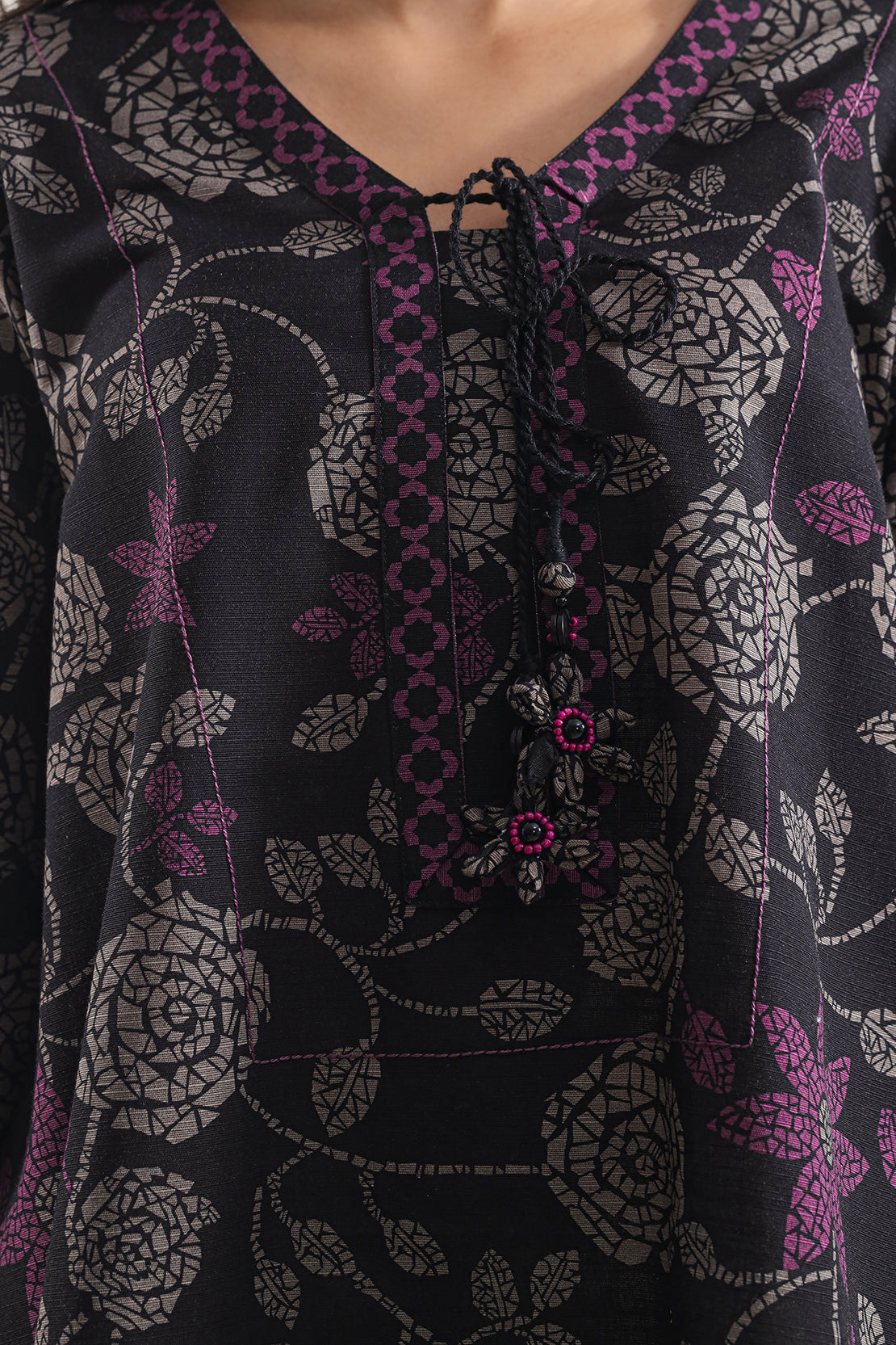 SAYA Printed Lawn 3-Piece Unstitched Suit | SA-1009