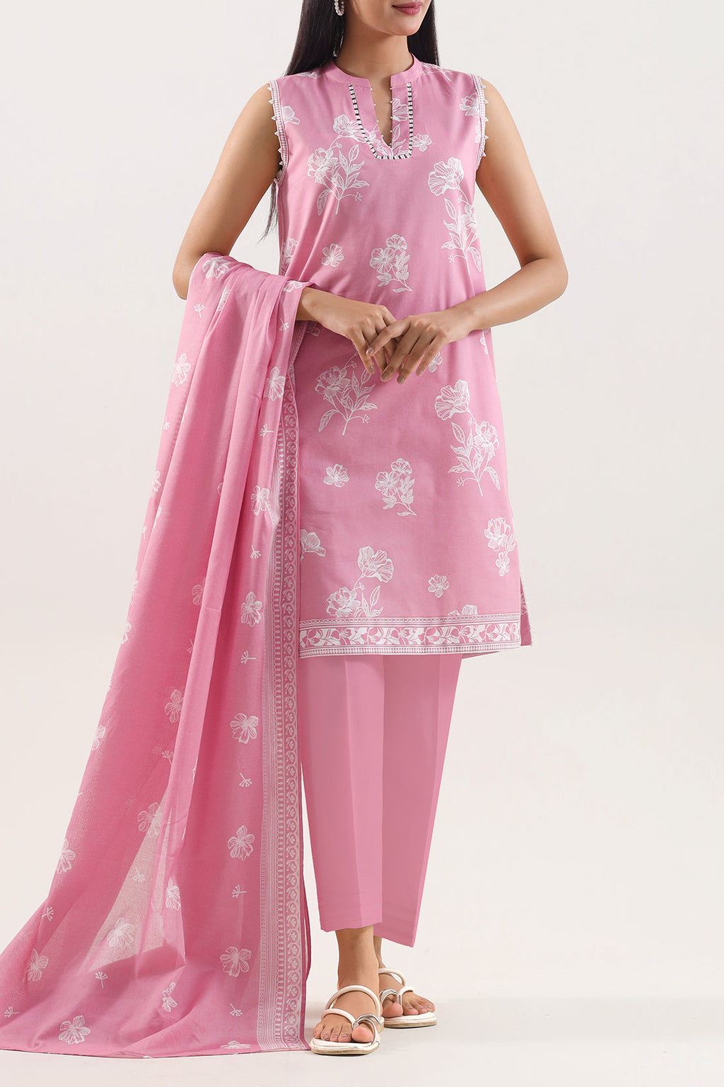 SAYA Printed Lawn 3-Piece Unstitched Suit | SA-1002