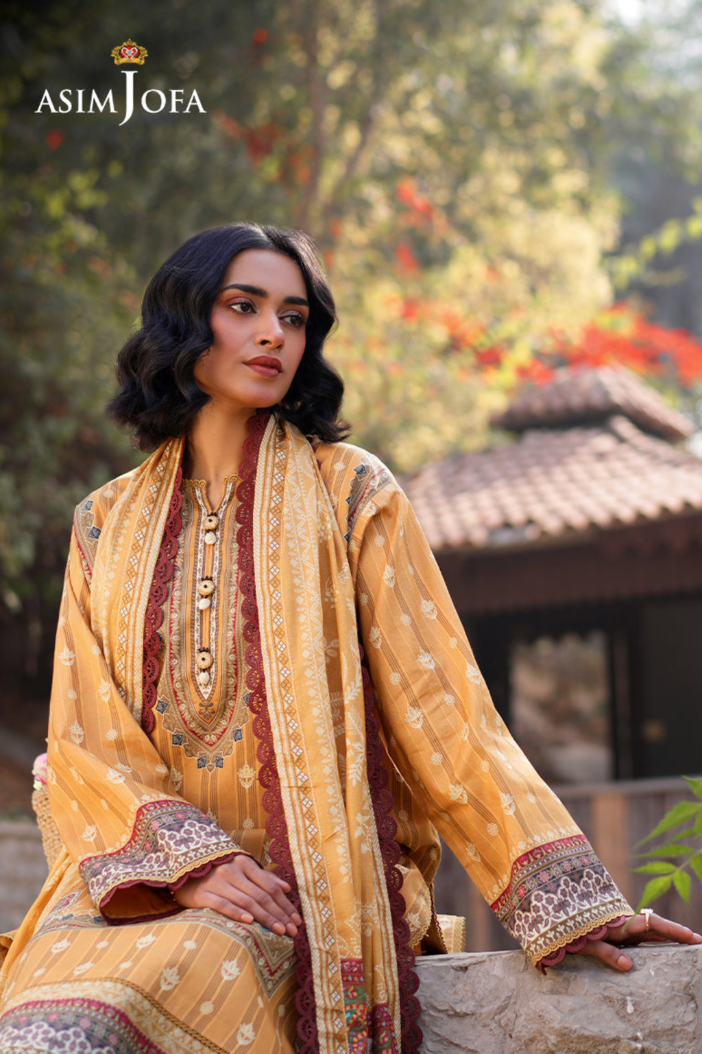 Asim Jofa Printed Khaddar Suit (3PC) | AJ-1003