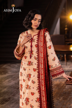 Asim Jofa Printed Khaddar Suit (3PC) | AJ-1005