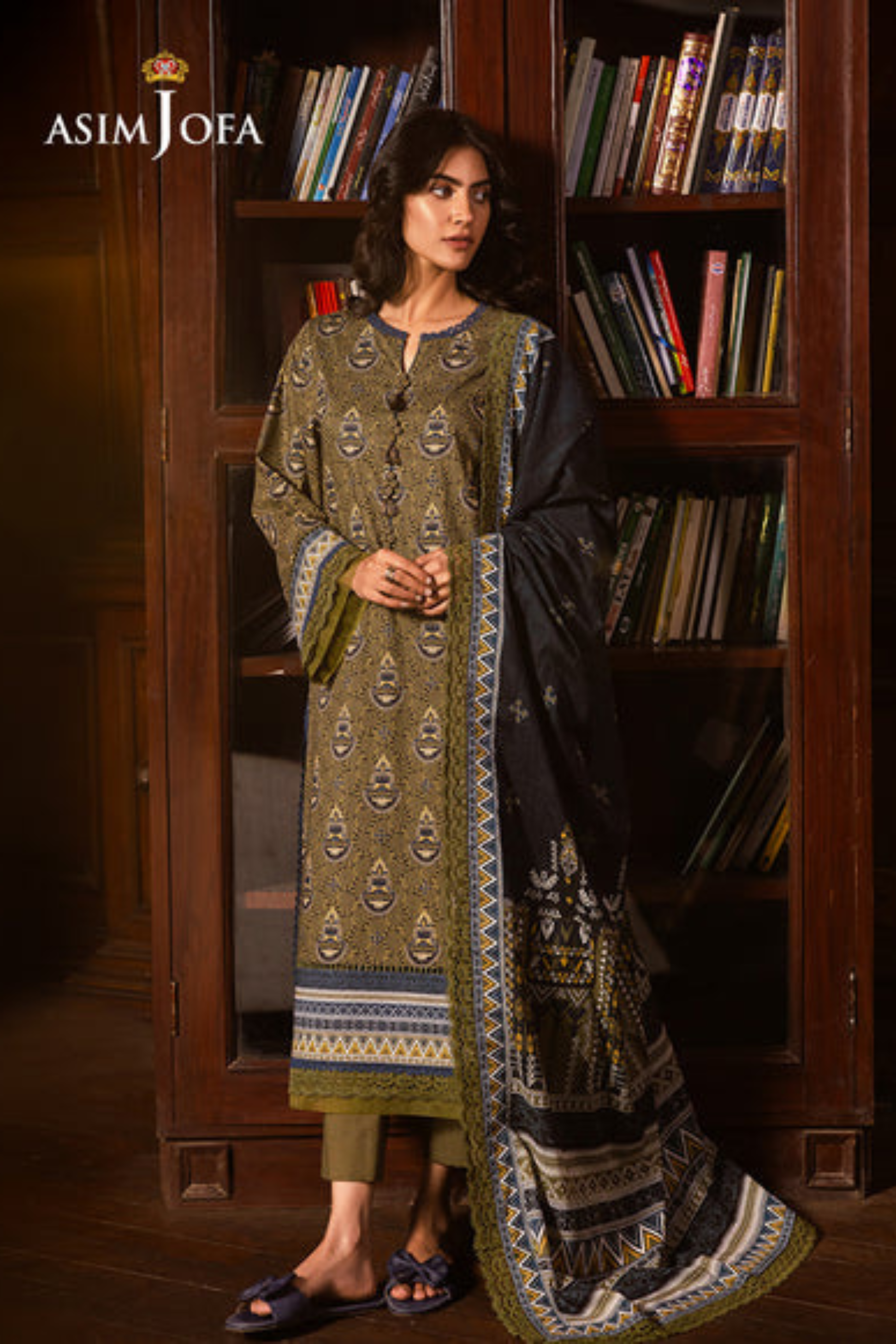 Asim Jofa Printed Khaddar Suit (3PC) | AJ-1002