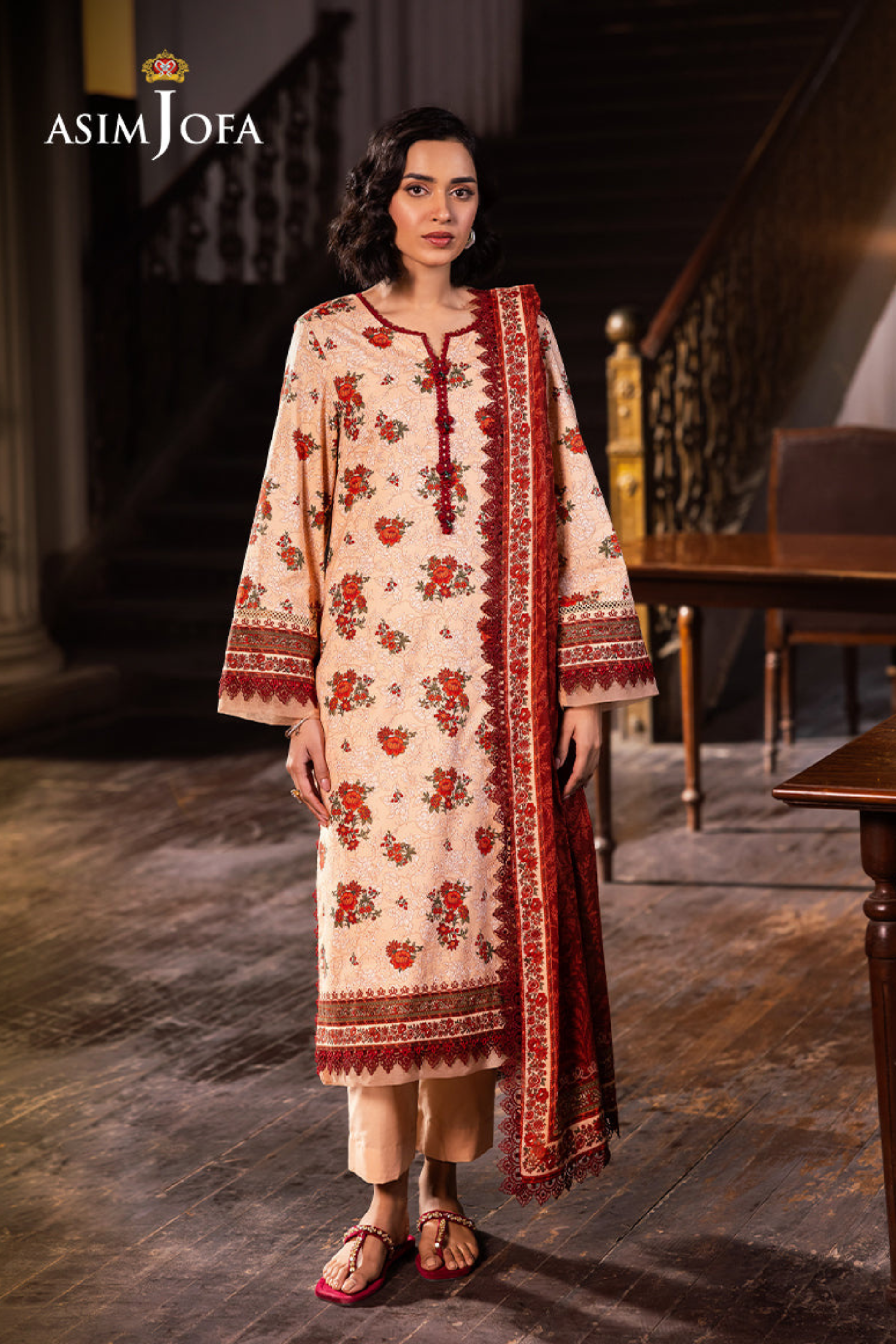 Asim Jofa Printed Khaddar Suit (3PC) | AJ-1005