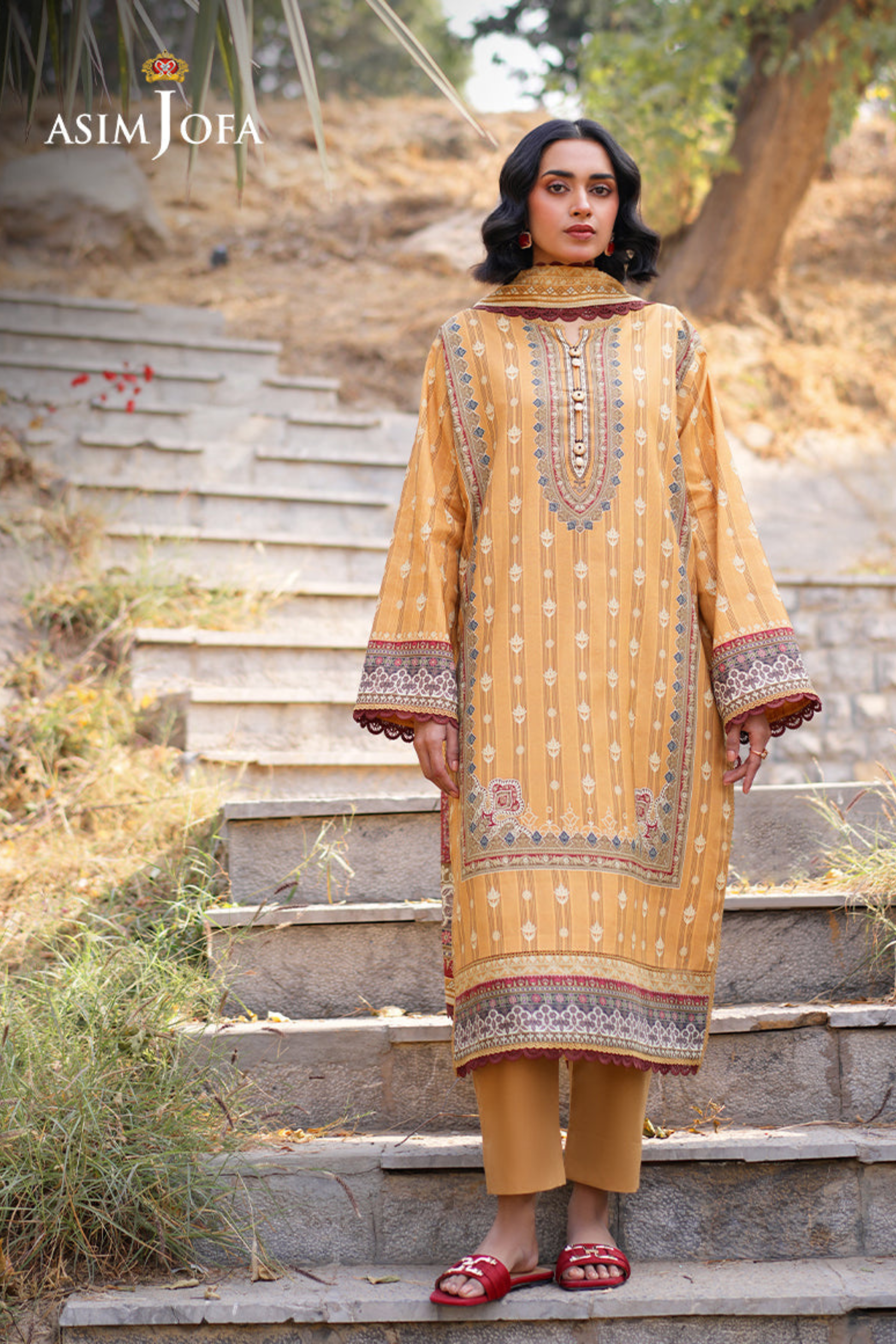 Asim Jofa Printed Khaddar Suit (3PC) | AJ-1003