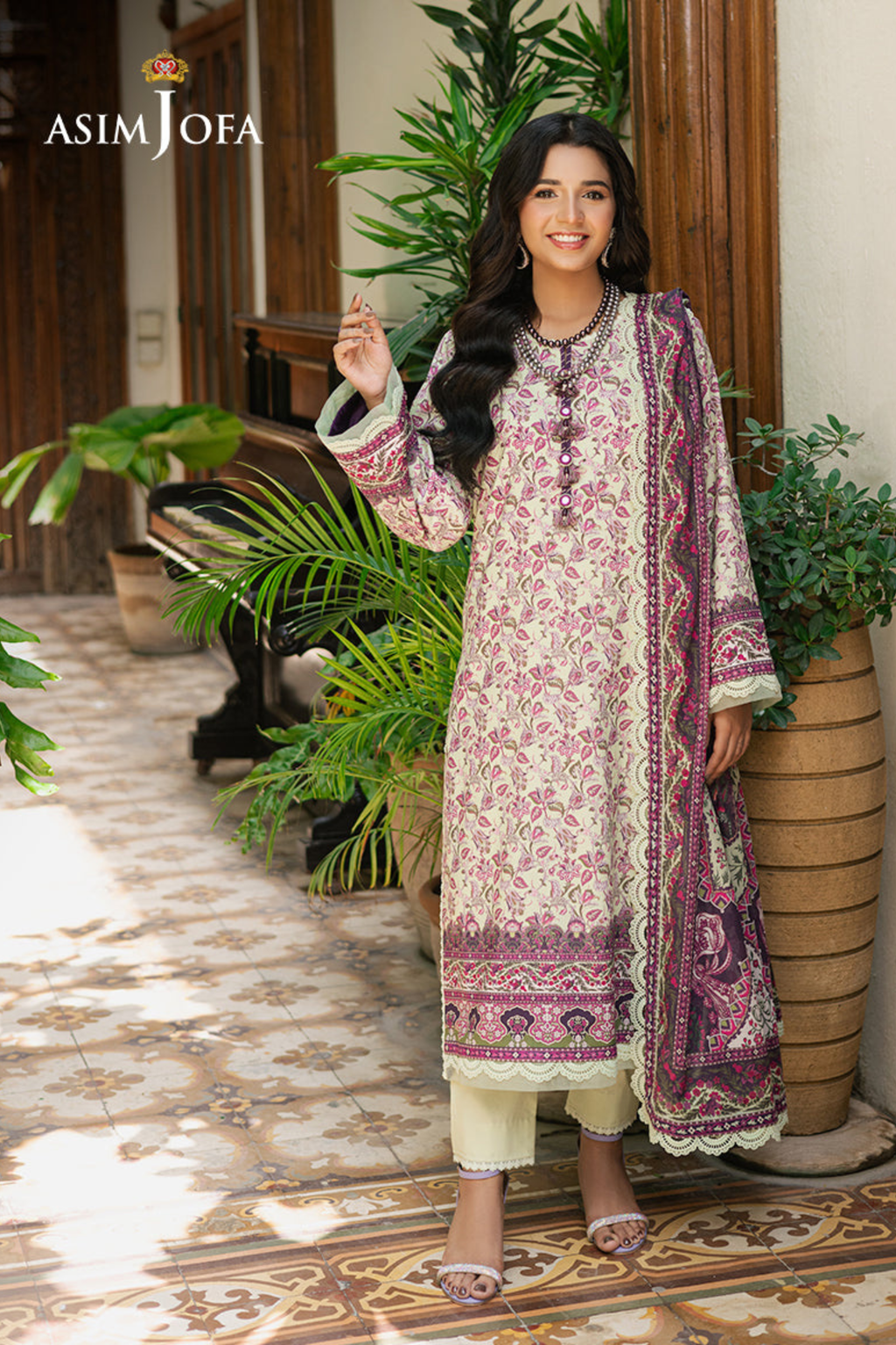 Asim Jofa Printed Khaddar Suit (3PC) | AJ-1004