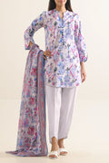 SAYA Printed Lawn 3-Piece Unstitched Suit | SA-1016