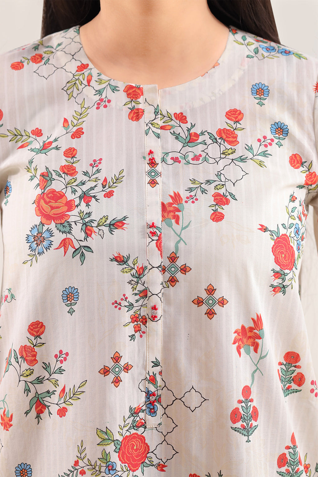 SAYA Printed Lawn 3-Piece Unstitched Suit | SA-1012