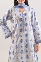 SAYA Printed Lawn 3-Piece Unstitched Suit | SA-1008