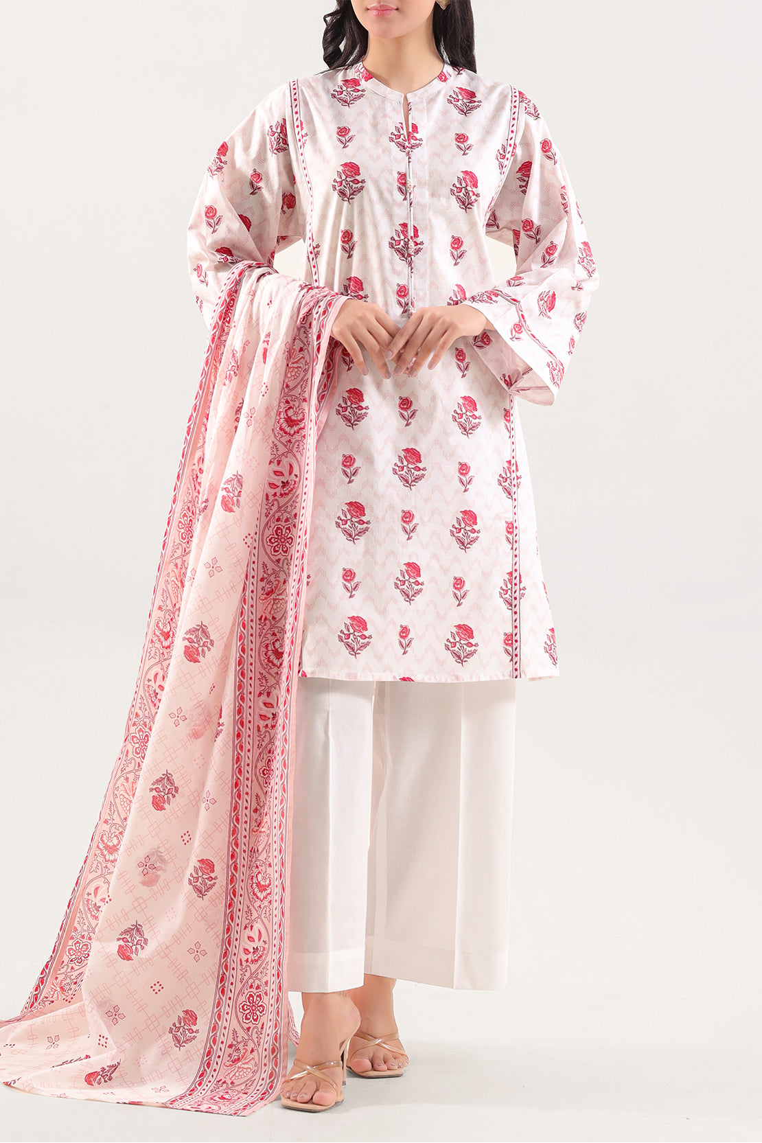SAYA Printed Lawn 3-Piece Unstitched Suit | SA-1020