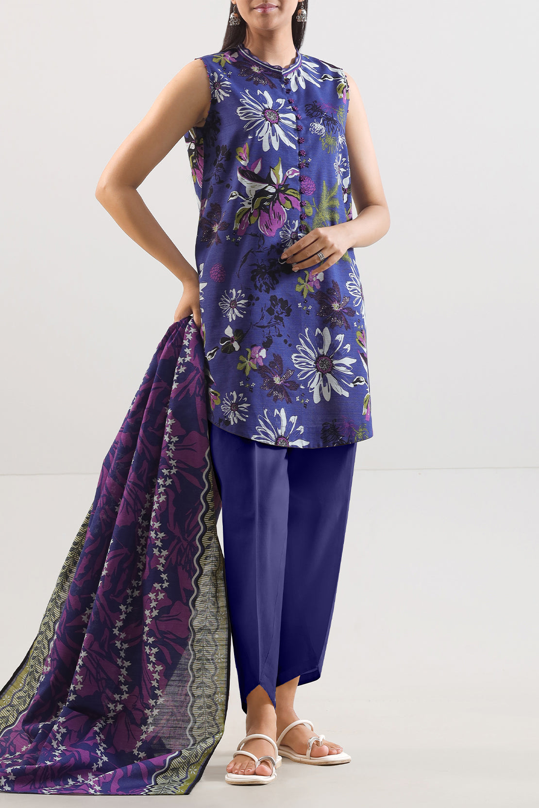 SAYA Printed Lawn 3-Piece Unstitched Suit | SA-1024