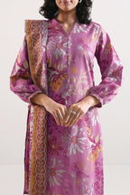 SAYA Printed Lawn 3-Piece Unstitched Suit | SA-1021