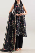 SAYA Printed Lawn 3-Piece Unstitched Suit | SA-1013