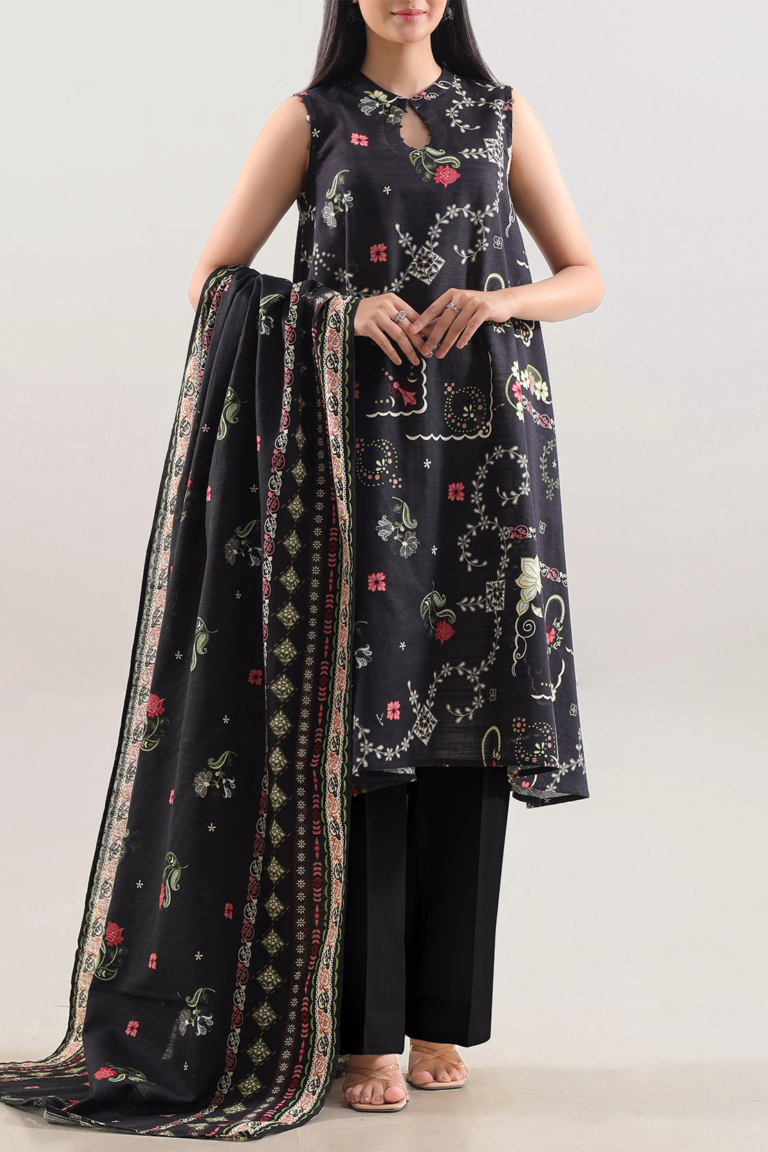 SAYA Printed Lawn 3-Piece Unstitched Suit | SA-1013