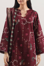 SAYA Printed Lawn 3-Piece Unstitched Suit | SA-1023