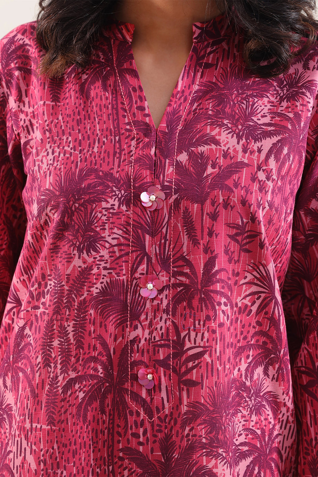 SAYA Printed Lawn 3-Piece Unstitched Suit | SA-1022