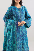 SAYA Printed Lawn 3-Piece Unstitched Suit | SA-1025